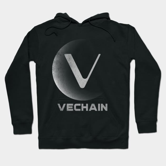 Vintage Vechain VET Coin To The Moon Crypto Token Cryptocurrency Blockchain Wallet Birthday Gift For Men Women Kids Hoodie by Thingking About